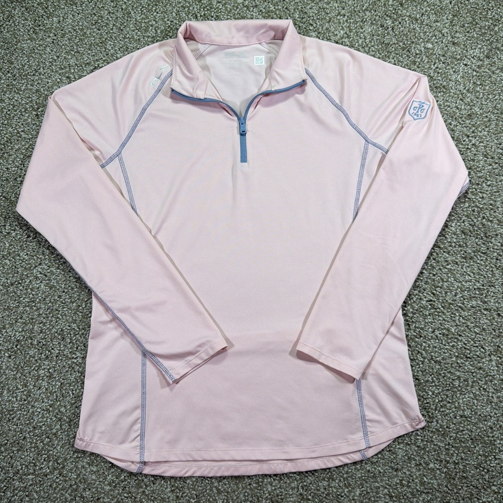 Women's RLX Golf Quarter Zip Stretch Garden Pink Activewear Size Medium Golf
